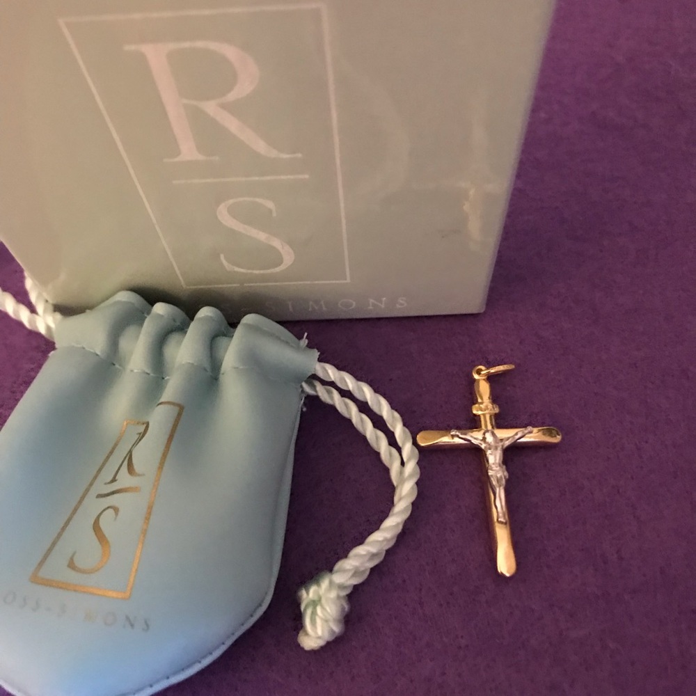 Ross-Simons 18kt Gold (W/Y) Crucifix Pendant **Price Is Firm** - Picture 4 of 5